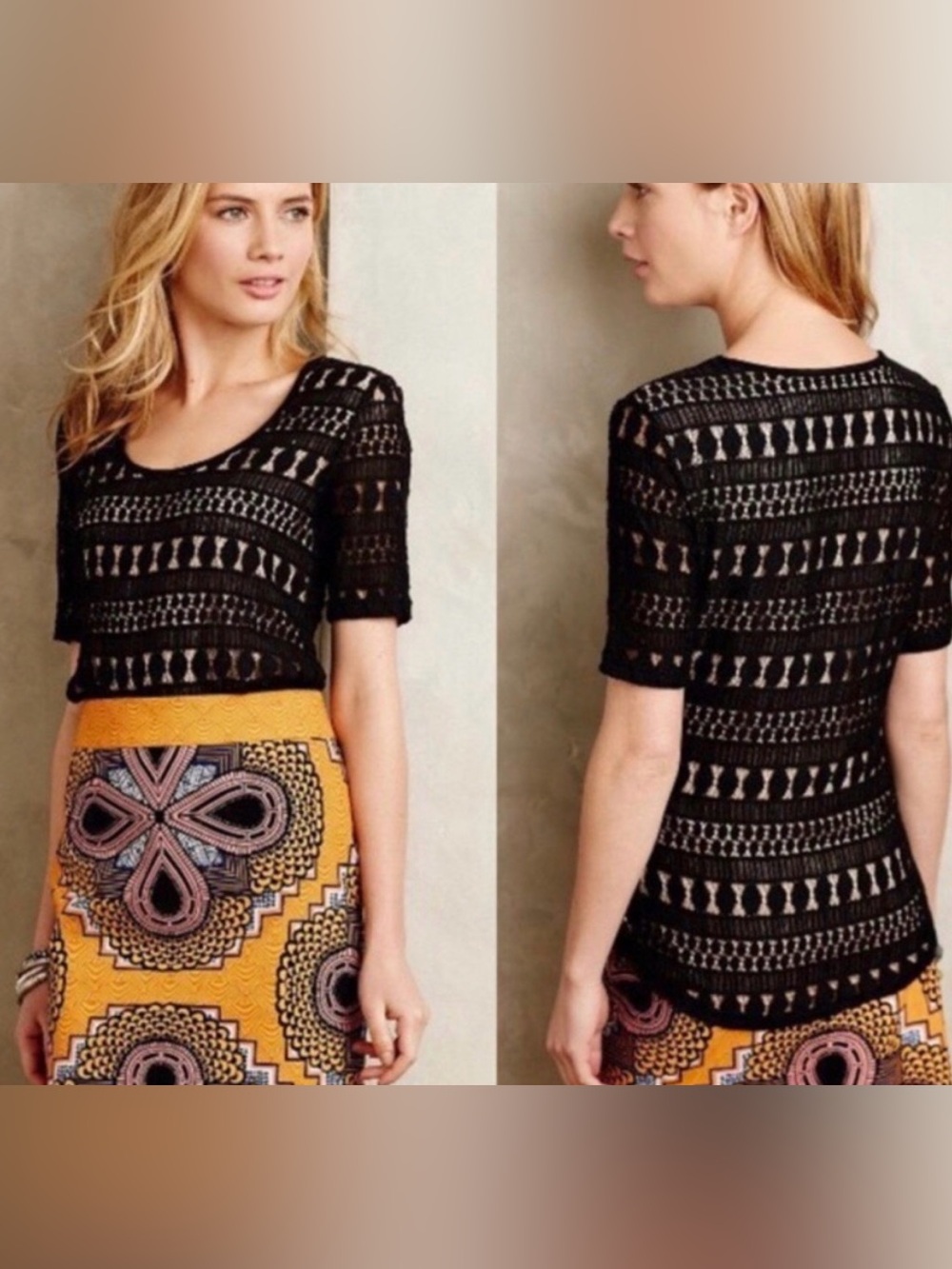 Anthropologie Wolven Lacework Top
